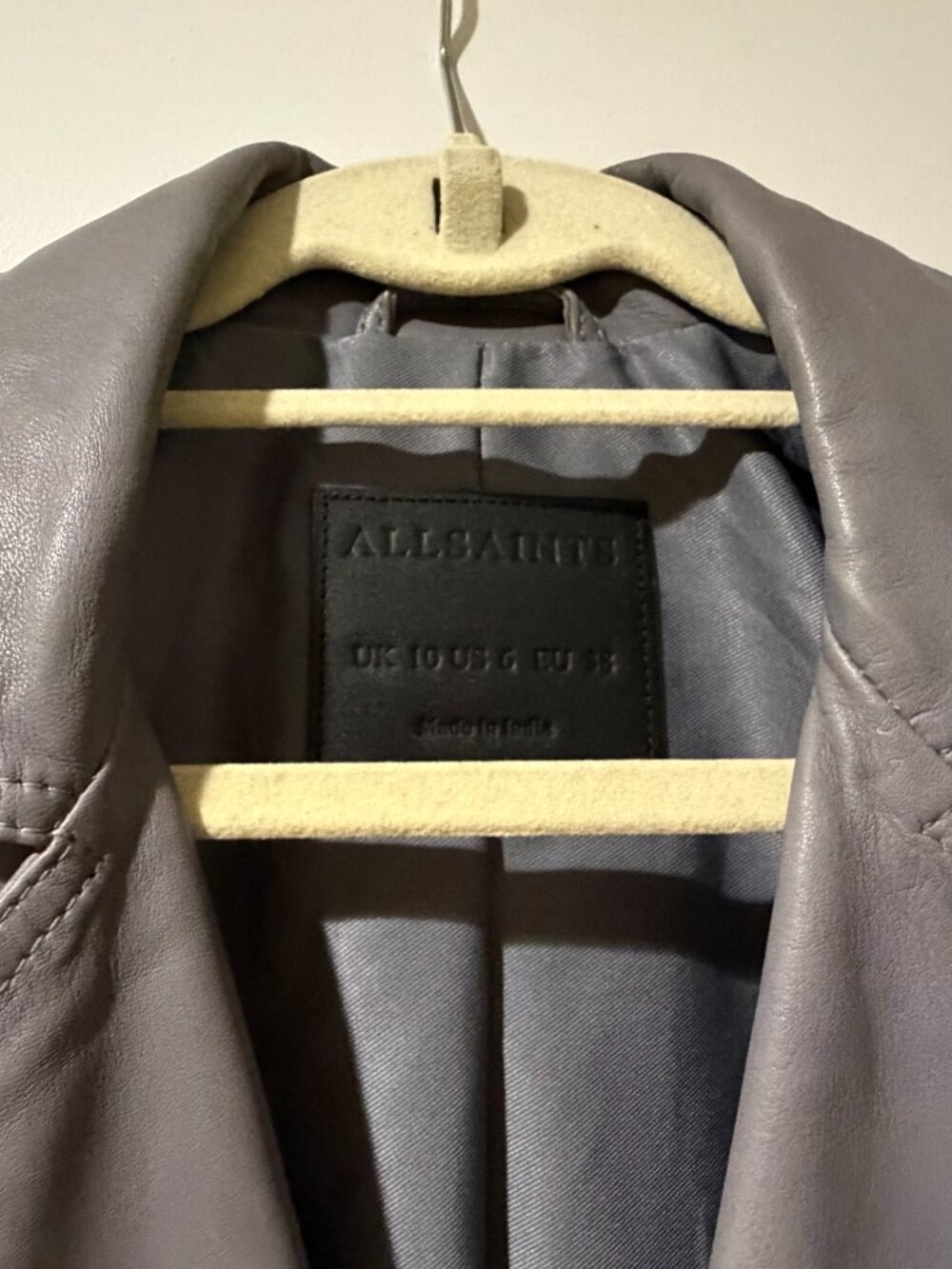 All Saints Dalby Biker Lamb Leather Jacket - Picture 5 of 6